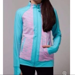 Ivivva Gray And Blue Reversible Full Zip Jacket